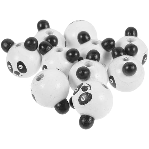 KALLORY 10 Stück Panda Perlen Accessoires bunt Form klein für Panda-Perlen zur Schmuckherstellung Tiere Reiz Kind Kreativ Handwerk Bastelperlen selber machen farbige Holzperlen Hölzern von KALLORY