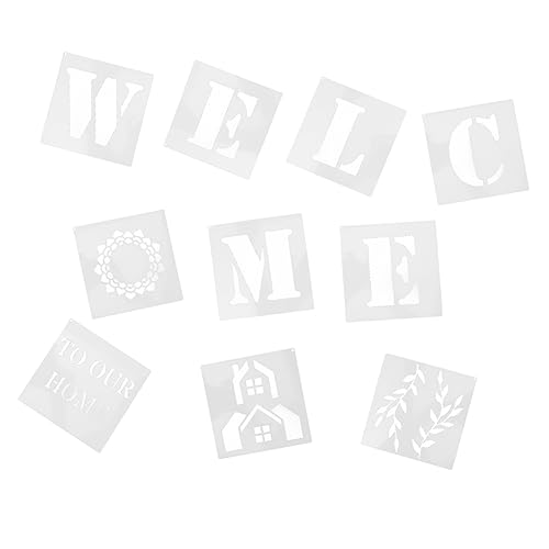 KALLORY 10 Stück Vorlage Für Buchstaben Schablonen Für Die Kartenherstellung Handwerk Brief Vinyl Große Buchstabenschablonen Malschablonen Schablone Malen Alphabet Das Haustier Beige von KALLORY