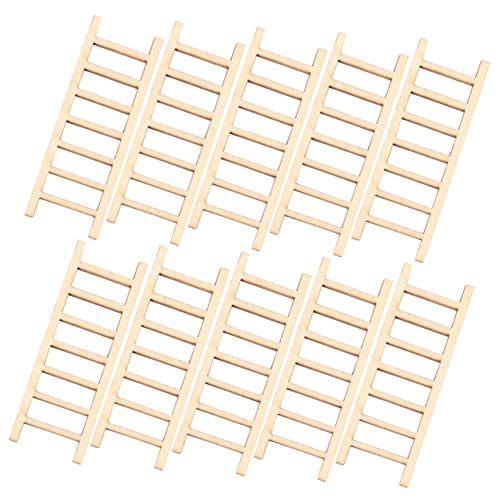 KALLORY 10 Stück saftige Topfpflanze Fälschung Möblierung Dekorationen Willkommen klein Leiter Mikro verzierte Treppe DIY Ornamente Treppe Store Landschaft Treppe Kulissentreppe Hölzern von KALLORY