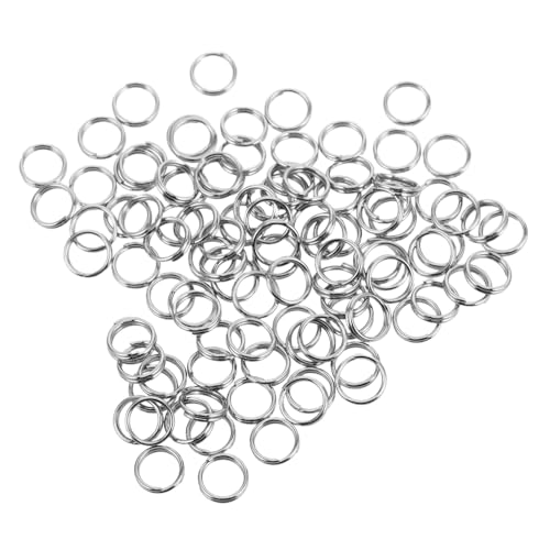KALLORY 100 Stück Edelstahl-diy-schlüsselanhänger Für Schlüsselanhänger, Metall-schlüsselanhänger Zum Basteln Und Schlüsselschnallen, Geteilte Ringe, Runde Anschlüsse von KALLORY