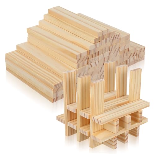 KALLORY 100 Stück Holzbausteine Unbearbeitete Holzbretter Rechtecke Zum Basteln Heimwerken Hobby – Hartholzstreifen Für Das Lernen Im Kindergarten von KALLORY