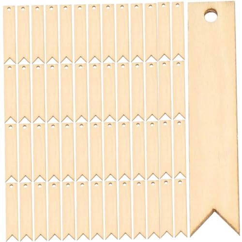 KALLORY 100 Stück Holzschild Leeres Etikett Name Groß Lesezeichen Mit Markieren Leere Tags Pastell Einfach Weihnachten Unvollendet Markierungen Für Runden Schlüssel Stichworte Khaki von KALLORY