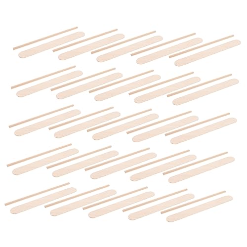 KALLORY 100 Stück Holzstock zylindrisch X am Stiel, Jumbo Jumbo-Bastelstöcke groß bastelmaterial bastel materialien Stick für Materialien für die Eisherstellung hölzern Light Brown von KALLORY