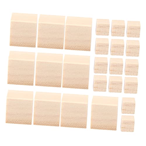 KALLORY 100 Stück Kiefernquadrate hölzerner DIY-Würfel Holzblöcke Holzwürfel quadratischer Holzblock von KALLORY