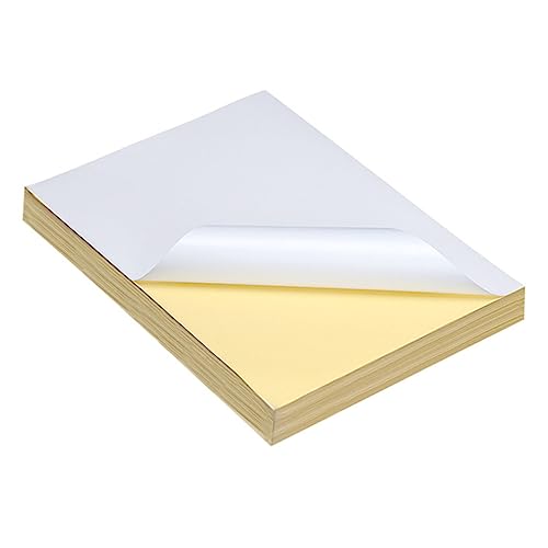 KALLORY 100 Stück Laserdruckpapier Aufkleber aus Papier beschichtet Material leer glänzend Etikettpapier A4-Etikettenpapier selbstklebendes Druckpapier A4 Schreibmaschinenpapier Weiß von KALLORY