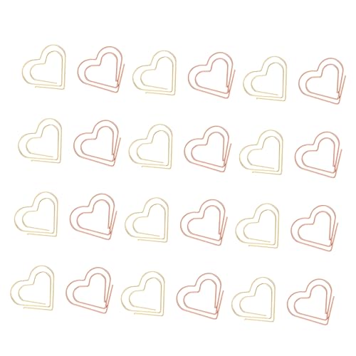 KALLORY 100 Stück Love Paperclip Lesezeichen Herz Büroklammern Geformt Clips Heart Beschichtet Herzen Student Clips in Herzform Süße Büroklammern Mini-papierklammern Überzug von KALLORY