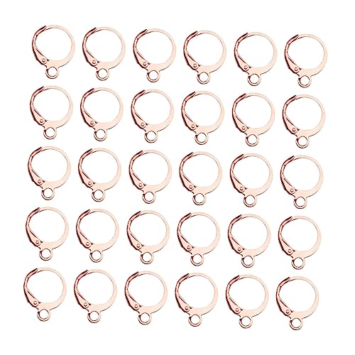 KALLORY 100 Stück Runde französische Ohrhaken sortiert runden für Ohrring Bronze klein schmuckherstellung schmuck machen Ohrschmuck-Accessoire DIY zubehör Beschichtungslegierung Rose Gold von KALLORY