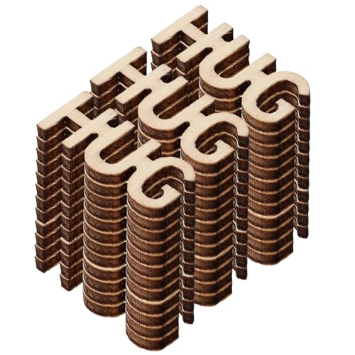KALLORY 100 Stück handgemachte Umarmung Produkt Briefpapier leer Zeichen letters schriftzüge geschenkschildchen Holzdekor wohnungsdeko Holzfüllung für Hug-Gläser hölzerne Umarmung von KALLORY