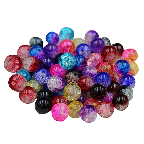 KALLORY 100Stücke Glasperlen Set für DIY Schmuck Crack Beads Handgefertigte Zubehörteile für Armbänder und Halsketten Perlenmaterial für Bastelprojekte von KALLORY