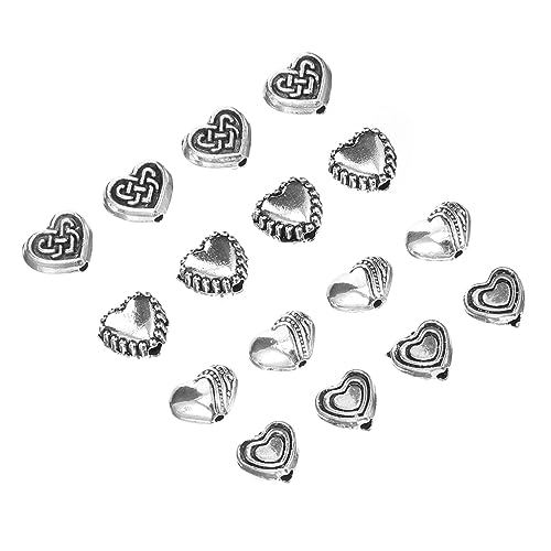 KALLORY 100Stücke Herz Distanzperlen für DIY Schmuck Lose Spacer Beads für Armbänder und Halsketten Vielseitiges Schmuckzubehör Langlebigem für Bastelprojekte von KALLORY