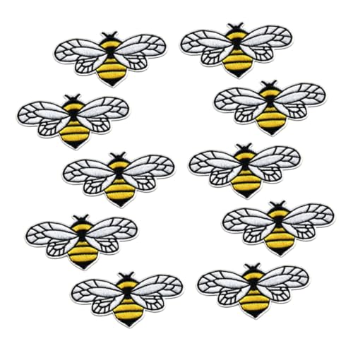 KALLORY 10Stücke DIY Bienen Patches Bestickte Applikationen für Kleidung Taschen und Hüte Attraktives für Reparaturen Hochwertige Stoffaufkleber KALLORY 10Stücke DIY Bienen Patches Bestickte Applikationen für Kleidung Taschen und Hüte Attraktives für Reparaturen Hochwertige Stoffaufkleber von KALLORY