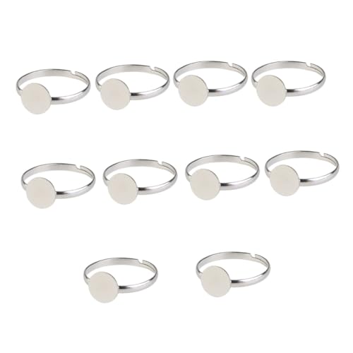 KALLORY 10Stücke Teiliges Verstellbare Silberring Rohlinge Elektroplatiert Ringbasis für DIY Schmuckherstellung für Kreative Bastelprojekte KALLORY 10Stücke Teiliges Verstellbare Silberring Rohlinge Elektroplatiert Ringbasis für DIY Schmuckherstellung für Kreative Bastelprojekte von KALLORY