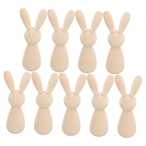 KALLORY 10Stücke Unvollendete Holzkaninchen Figuren Zum Bemalen DIY Dekoration Für Zuhause Hölzerne Peg Puppen Für Bastelprojekte Und Regaldekoration Natürlichem Holzdesign KALLORY 10Stücke Unvollendete Holzkaninchen Figuren Zum Bemalen DIY Dekoration Für Zuhause Hölzerne Peg Puppen Für Bastelprojekte Und Regaldekoration Natürlichem Holzdesign von KALLORY