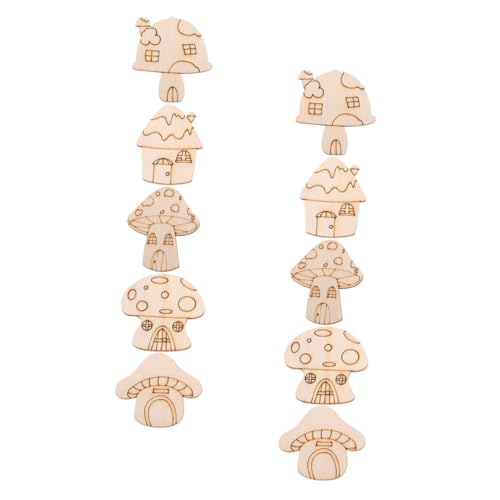 KALLORY 10pcs Unvollendete Holzpilzformen Für DIY -projekte Für Kinderhandwerksaktivitäten Heimatkoration Partydekorationen Für Ostern Weihnachten Und Hochzeiten von KALLORY