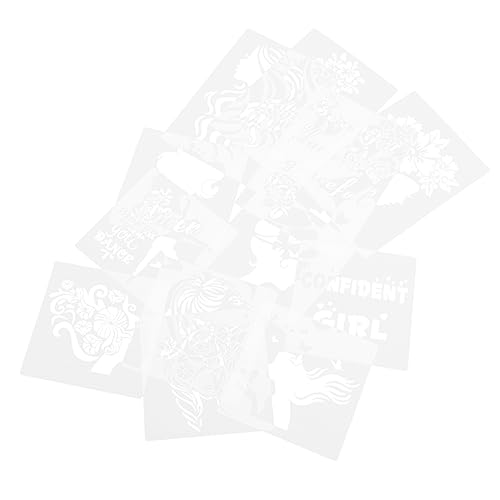 KALLORY 12 Stück Malvorlage Schablonen formen motivierende Wandtattoos Wohnkultur Frau-Schablone Schablone malen Frauen Schablonen dekorative Schablonen Schriftzeichen das Haustier Weiß von KALLORY