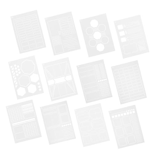 KALLORY 12 Teiliges Gravurschablonen Set Bastel Und Tagebuchzubehör Wiederverwendbare Vorlagen Schablonenmalerei Für Scrapbooking DIY Werkzeug Hohle DIY Vorlage Kreative von KALLORY