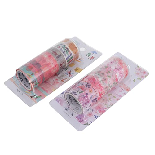 KALLORY 13 Rollen Sakura Blütenblatt Aufkleber Papierbänder Dekorationsband Klebeband mit Sakura-Muster dekoratives Papierband Aufkleber aus Papierband Papier Klebeband von KALLORY