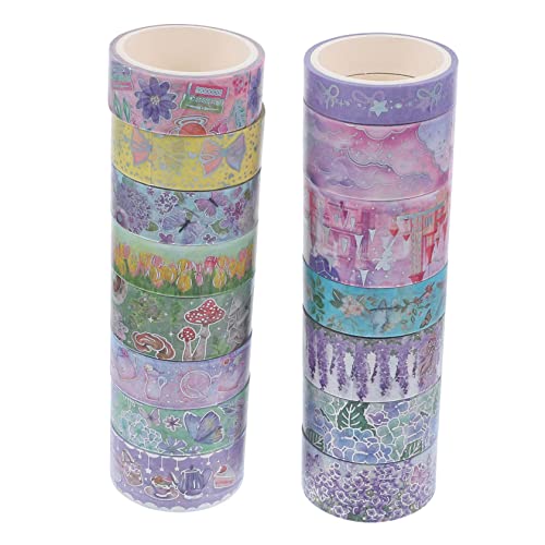 KALLORY 15 Rollen Taschenband Papier Farbiges Klebeband Für Diy Sammelalbum Punkte Zeitschrift Büro Klebstoff Aufkleber Dekoratives Klebeband Schrott Bänder Buntes Band Stifte Müll von KALLORY