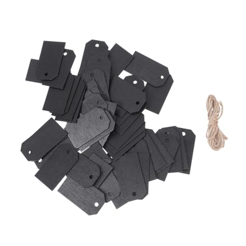 KALLORY 150 Sätze Kleine Blackboard Dekorationstarke rechteckig Etiketten Zeichen für Mall Planke Tag-Verkaufsschilder kleine Einzelhandelsschilder Holz Schwarz von KALLORY
