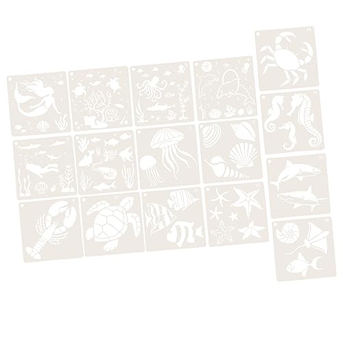 KALLORY 16 Stück Unterwasserwelt Malvorlage Dekoration Meerestiere Schablone Malschablone Scrapbook Schablone Vorlage Schablone Für Wandzeichnung Schablone Weiß Das Haustier KALLORY 16 Stück Unterwasserwelt Malvorlage Dekoration Meerestiere Schablone Malschablone Scrapbook Schablone Vorlage Schablone Für Wandzeichnung Schablone Weiß Das Haustier von KALLORY