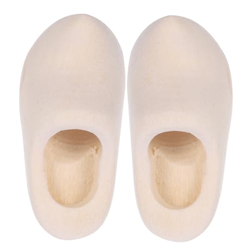 KALLORY 1Paar Unbemalte Mini Holzschuhe DIY Klompen für Puppenhaus Zubehör Kreative Holzschuhe für Bastelprojekte Robuste und Langlebige Holzrohlinge von KALLORY