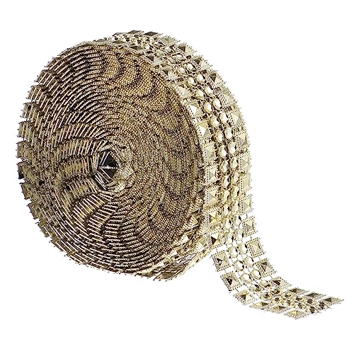 KALLORY 1Rolle DIY Strassband Yards Goldene Dekoration mit Künstlichen Kristallen und Partybedarf Einfache Handhabung für Bastelprojekte KALLORY 1Rolle DIY Strassband Yards Goldene Dekoration mit Künstlichen Kristallen und Partybedarf Einfache Handhabung für Bastelprojekte von KALLORY
