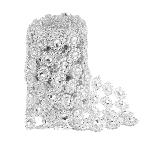 KALLORY 1Rolle Faux Crystal Rhinestone Mesh Ribbon Multifunktionaler Besatz für Kleider Taschen Bastelprojekte Reihig Yards Silberfarbig und Anpassbar für DIY Projekte KALLORY 1Rolle Faux Crystal Rhinestone Mesh Ribbon Multifunktionaler Besatz für Kleider Taschen Bastelprojekte Reihig Yards Silberfarbig und Anpassbar für DIY Projekte von KALLORY