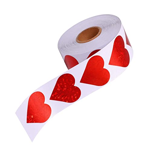KALLORY 1Rolle Herzförmige Selbstklebende Valentinstag Aufkleber für Karten und Bastelarbeiten und Leicht Abziehbar für Hochzeiten von KALLORY