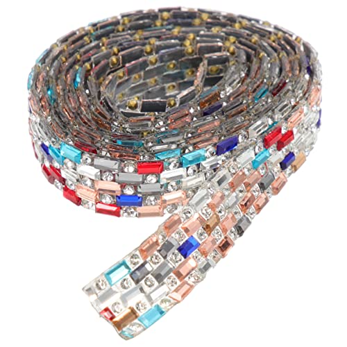 KALLORY 1Rolle Strass Kostüm Trimm Bling Ribbon Empfindlichem Wasserdiamant mit Reihiger Bunter für Handwerk Kleidung Schuhe Taschen Einfach KALLORY 1Rolle Strass Kostüm Trimm Bling Ribbon Empfindlichem Wasserdiamant mit Reihiger Bunter für Handwerk Kleidung Schuhe Taschen Einfach von KALLORY
