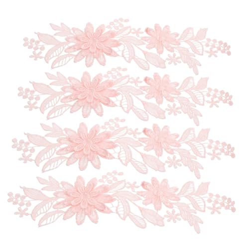 KALLORY 2 Paar Stickerei-blumenbesatz, Spitzen-nähapplikationen, Blumenspitze, Bestickte Applikation, Dekorative Blumenspitzen-applikationen Für Brauthochzeitskleid von KALLORY
