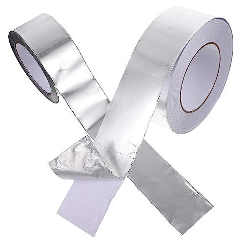KALLORY 2 Rollen Abdichtband Folienband Klebeband aus Aluminiumfolie Band für Ofen Klebeband für die Elektronik Material Folienisolierband hitzebeständiges Isolierband Auspuffband Ofenband von KALLORY