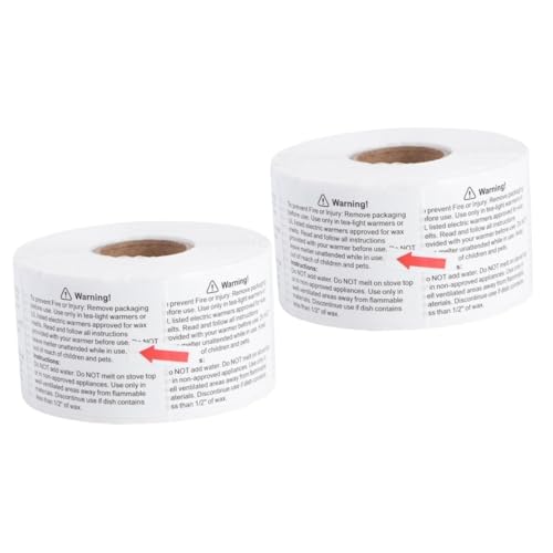 KALLORY 2 Rollen Kerzensicherheitsaufkleber Schutz Warnschilder zum Schmelzen von Wachs Etiketten klein selbstklebender kerzenglas-aufkleber Aufkleber zum Wachsschmelzen Papier KALLORY 2 Rollen Kerzensicherheitsaufkleber Schutz Warnschilder zum Schmelzen von Wachs Etiketten klein selbstklebender kerzenglas-aufkleber Aufkleber zum Wachsschmelzen Papier von KALLORY