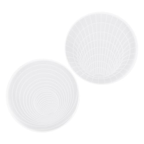 KALLORY 2 Sätze 3d -untersetzerform Handwerk Diy Form Diy-teetassen-mattenform Schalenmatten-gießform Schalenmattenform Tassenmatte Selber Machen Weiß Kieselgel 2 Stück * 2 von KALLORY
