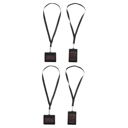 KALLORY 2 Sätze Ausweisinhaber Kartenbox Karteikarten Box Kartenetui Scheckkarten Etui Kartenmäppchen Pro Für Schlüssel Kartenhalter Zum Aufhängen Id-karten-abdeckung Pu Black 2 Stück * 2 von KALLORY