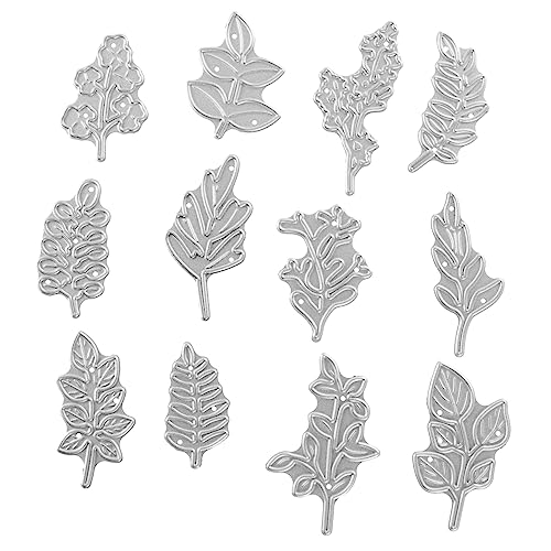 KALLORY 2 Sätze Blatt- und Blumenmesserform hochzeiteinladungsksrten Scrapbooking-Dekoration geprägt gestanzt geformt Schnitte Schneiden Stanzformen Präge stirbt Kohlenstoffstahl Silver von KALLORY