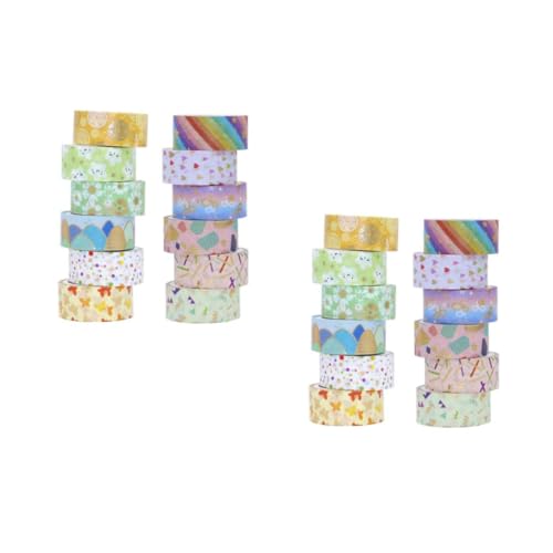 KALLORY 2 Sätze Bonbonfarbene Klebeband Dekorativ Klebstoff Ästhetisch Farbig Klebrig Aufkleber Abdeckband Buch Washi Tape Breites Washi-tape Obst Washi Tape Papier 12 Rollen * 2 von KALLORY