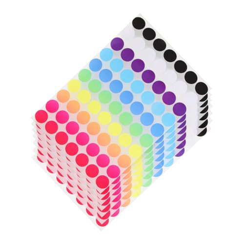 KALLORY 2 Sätze Bunte Punktetiketten Blau Kreis Flecken Farbe Klebrig Dot -etiketten Farbig Vinyl Für Mit Runden Etiketten Klassifizieren Selbstklebende Punkte Aufkleber 20 Blätter * 2 von KALLORY