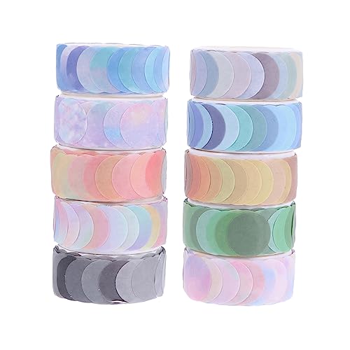 KALLORY 2 Sätze Dekorative Aufkleber Für Die Tasche Pastell Punkt Streifen Ästhetisch Bunt Farbig Dekoratives Klebeband Sortiert Schrott Kreis Vielfalt Handwerk Farben Papier 10 Rollen * 2 von KALLORY