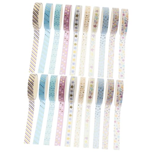 KALLORY 2 Sätze Dekoratives Klebeband Dekorative Bänder Für Sammelalben Kinderhandwerk Farbig Sammelalbum Gold Streifen Dekorative Klebebänder Selber Machen Flüsterpapier 10 Rollen * 2 von KALLORY