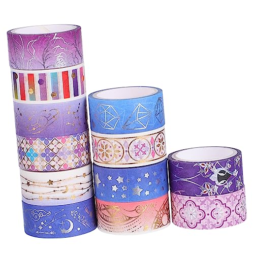 KALLORY 2 Sätze Dekoratives Klebeband Für Einklebebuch Scrapbooking-dekorationszubehör Dekoratives Klebeband Für Diy Abdeckband Für Diy Scrapbook-washi-tape Papier Violett 12 Rollen * 2 von KALLORY