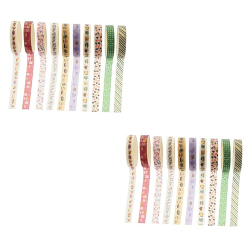 KALLORY 2 Sätze Dekoratives Klebeband Handwerk Ästhetisch Goldband Sammelalbum Wickelbänder Scrapbook-diy-klebebänder Farbig Uv Dekoration Kunst Flüsterpapier 10 Rollen * 2 von KALLORY