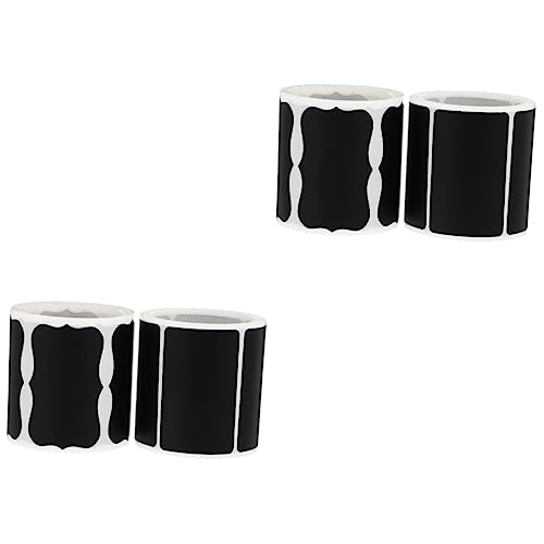 KALLORY 2 Sätze Food -logo -aufkleber Etiketten Wasserdicht Lebensmitteletikett Essen Spülmaschine Zutaten Aufkleber Namensaufkleber Für Lebensmittel Pvc Schwarz 300 Stück * 2 von KALLORY