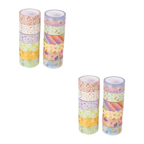 KALLORY 2 Sätze Handbuch Und Klebeband Papier Sammelalbum Scrapbooking Sammelklebeband Diy Klebeband Heimwerkerbedarf Für Handkonto Handkontoband Fotoalbumband Bunt 12 Rollen * 2 KALLORY 2 Sätze Handbuch Und Klebeband Papier Sammelalbum Scrapbooking Sammelklebeband Diy Klebeband Heimwerkerbedarf Für Handkonto Handkontoband Fotoalbumband Bunt 12 Rollen * 2 von KALLORY
