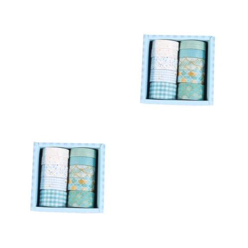 KALLORY 2 Sätze Heißpräge-washi-tape Dekoration Mit Papierband Für Dekorativ Sammelalbum Funkeln Einklebeband Aus Papier Papier Klebeband Bastelpapierband Blau 10 Rollen * 2 von KALLORY