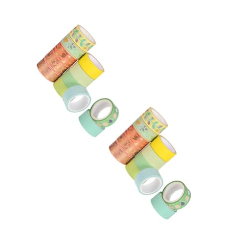 KALLORY 2 Sätze Heißpräge-washi-tape Klebriges Papierband Diy Klebeband Scrapbook-washi-tape Scrapbooking-dekorationszubehör Washi Tape Aus Goldfolie Abdeckband Für Diy Gelb 12 Rollen * 2 von KALLORY