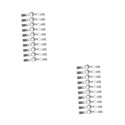 KALLORY 2 Sätze Karabinerverschluss Karabinerverschlüsse Schmuckverbinder Verschluss Armbandverbinder Verschluss Verbindungsverschlüsse Für Diy-schmuck Silver Rostfreier Stahl 20 Stück * 2 von KALLORY