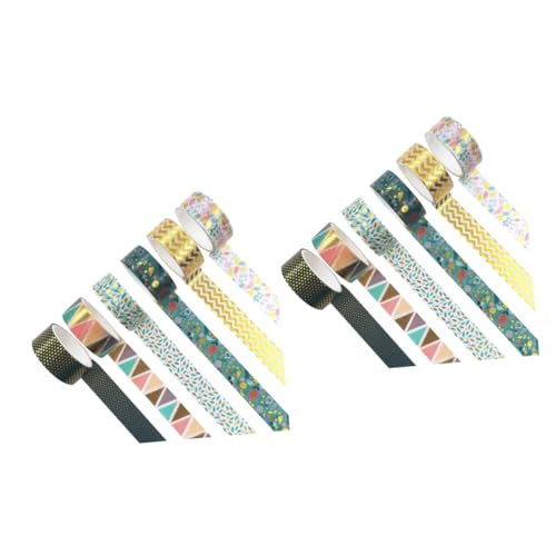 KALLORY 2 Sätze Klebematerial Scrapbooking Tape Handwerk Mit Doppelseitigem Klebeband Klebrig Streifen Sammelalbum Farbiges Band Klebebänder Für Sammelalben Diy-bänder Papier 6 Rollen * 2 von KALLORY