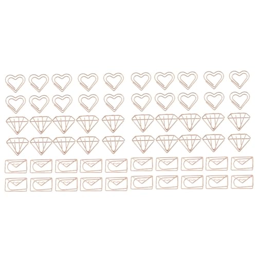 KALLORY 2 Sätze Lesezeichen Büroklammer Papierclips Standard Dokumentieren Sortiert Schule Hochzeit Büroklammern Kreative Büroklammern Süße Büroklammern Metall Golden 30 Stück * 2 von KALLORY