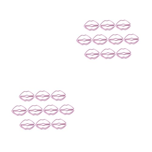 KALLORY 2 Sätze Lesezeichendekorationen Stifte Papier Lippen Formen Büroklammern Halter Für Büroklammern Kreative Büroklammern Mini-büroklammern Legierung Rosa 10 Stück * 2 von KALLORY