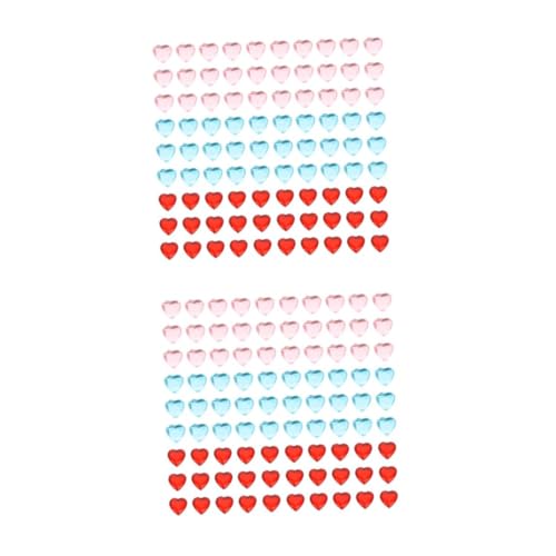 KALLORY 2 Sätze Liebe Diamond Schmuckzubehör Lieferungen Strasssteine ​​mit Flacher Rückseite Herz Herstellung Valentinstag Zubehör Handwerksdekoration Verzierungen Rot Acryl 192 Stück * 2 von KALLORY
